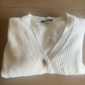 Quince Elegant Cream Cardigan